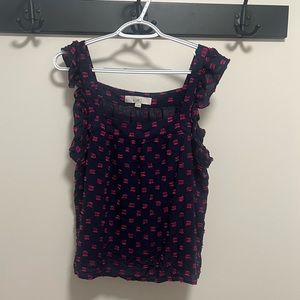 LOFT Ruffle Sleeve Tank Top - M